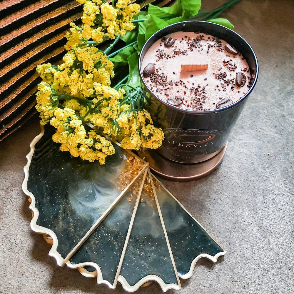 Espresso Cafe Soy Candle with Wooden Wick - Picture 4 of 7